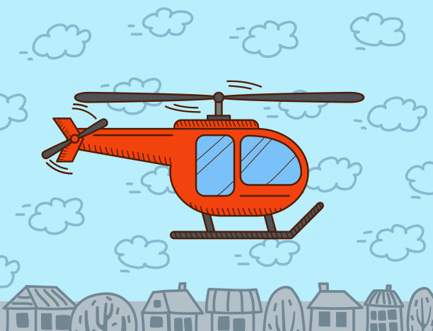直升飞机插画