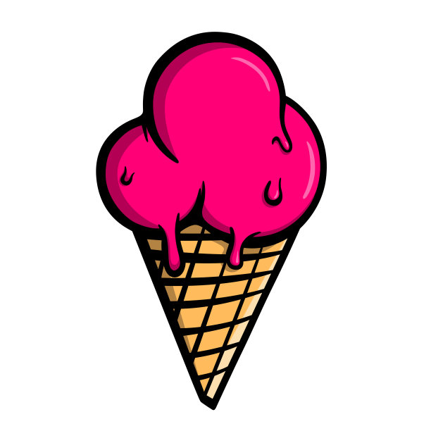 插画冰淇淋