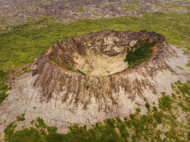 航拍火山地质地貌