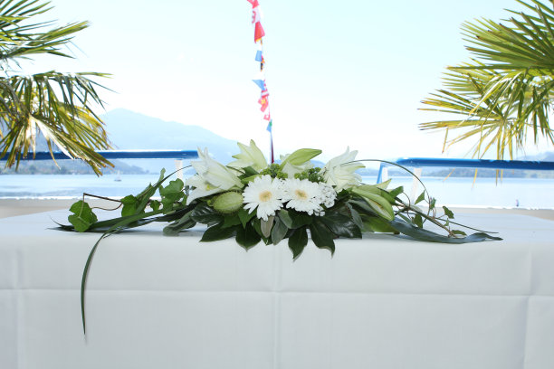 户外白色花卉植物婚礼