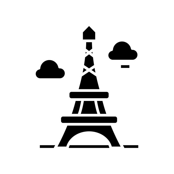 抽象巴黎风景明信片矢量素材