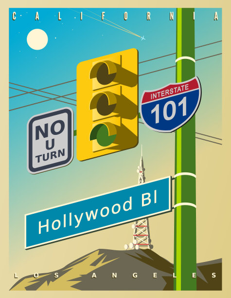 洛杉矶旅游海报