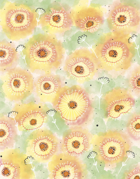 抽象黄色艺术花卉挂画装饰画