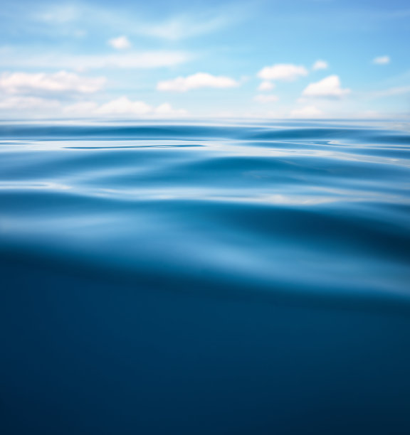 高清蓝色波纹清澈水面背景