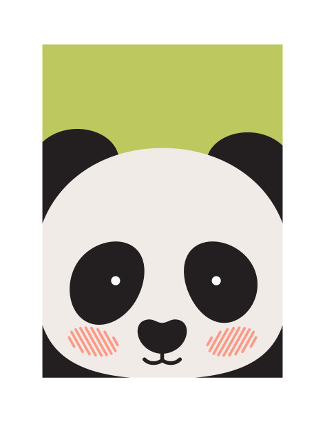 卡通矢量可爱的熊猫