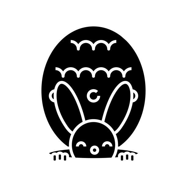 卡通兔子小白兔logo