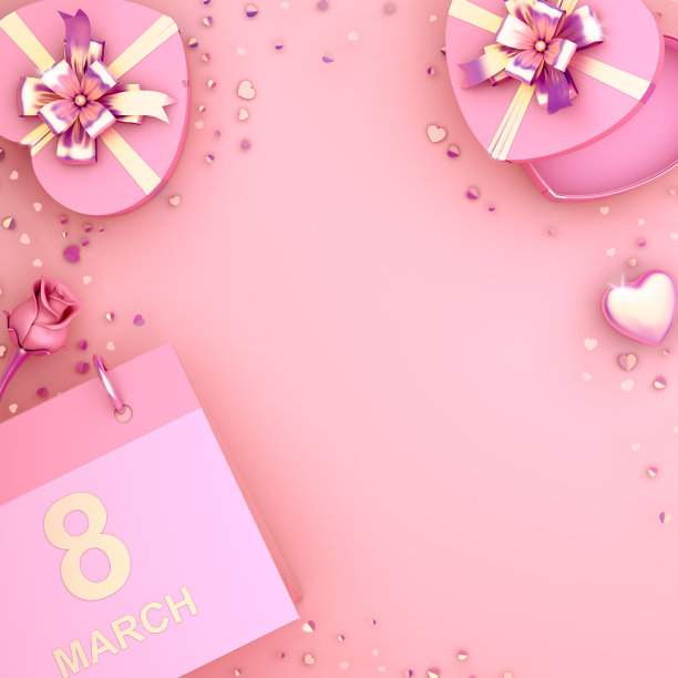38节三八节国际妇女节粉色海报