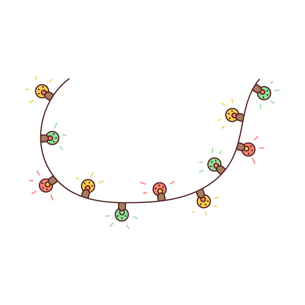 圣诞装饰花环卡通矢量图