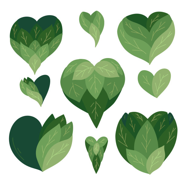 心形爱心绿色logo