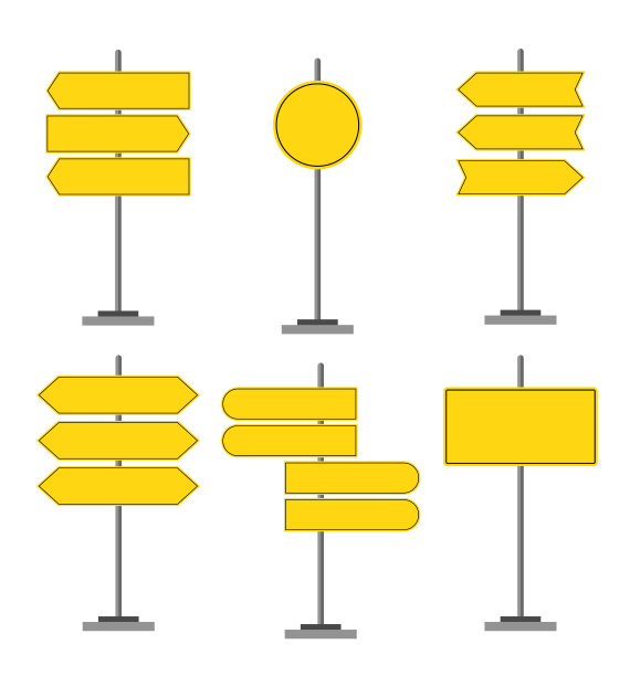 公路箭头插画