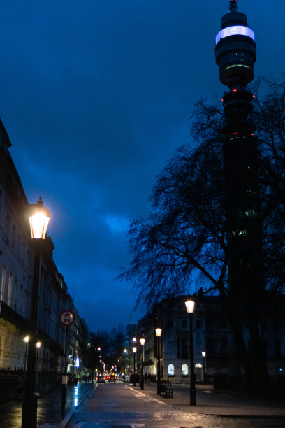 蓝天下的欧美城市街道