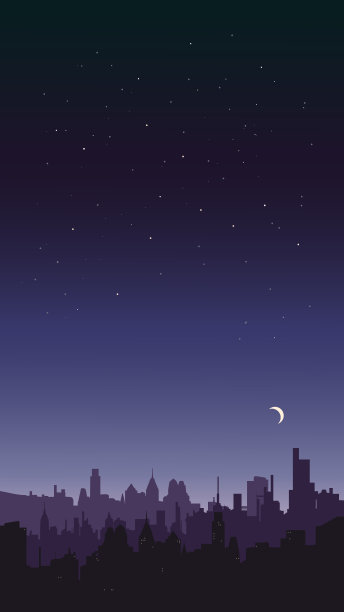 卡通城市夜景