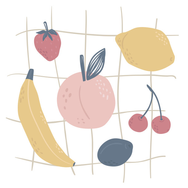 卡通水果香蕉樱桃图案