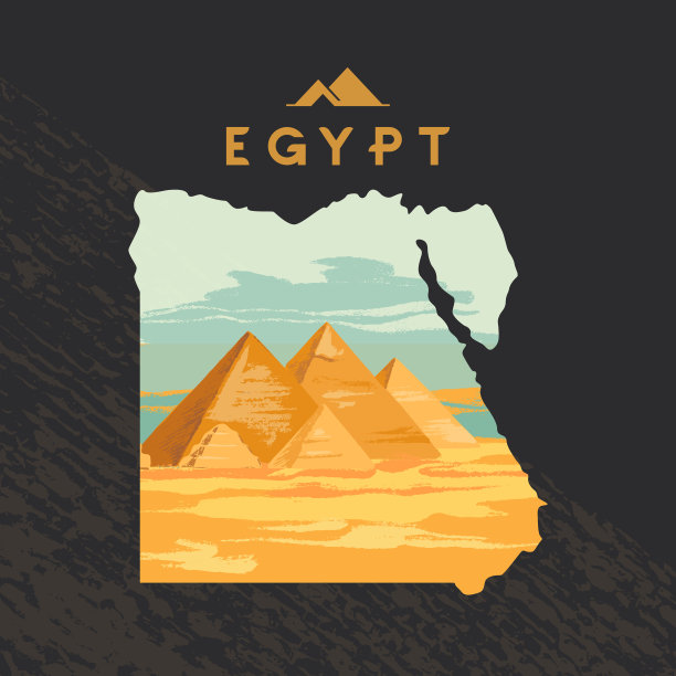 埃及景点埃及插画