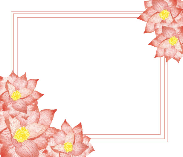 抽象线条花卉边框