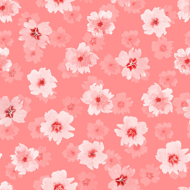 粉色花朵四方连续图