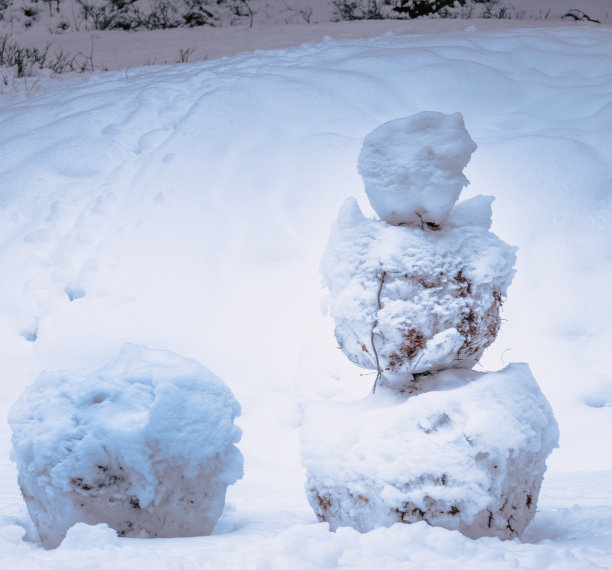 可爱圣诞雪地雪人