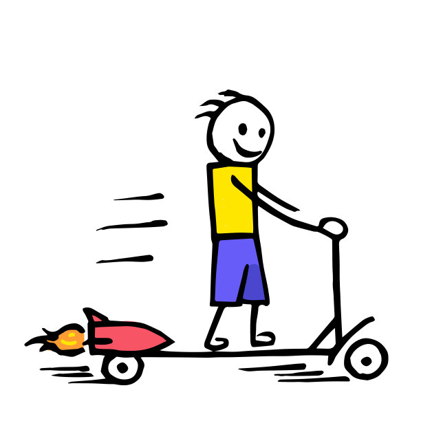 卡通少年滑板车