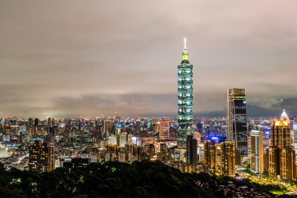 中国台湾台北城市夜景