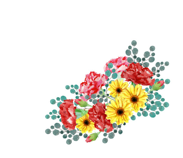 水彩花卉邀请函卡片设计