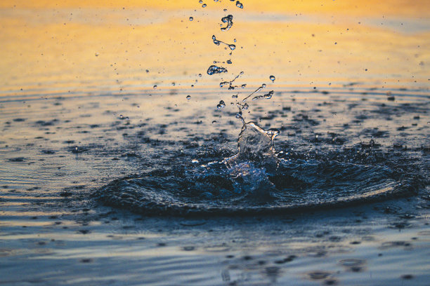 夕阳水纹湖泊波纹