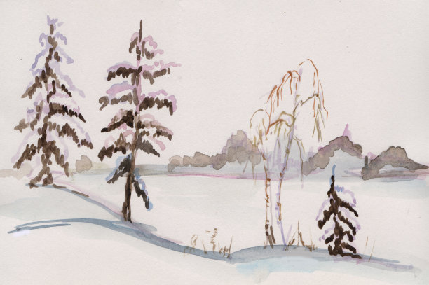 雪景国画