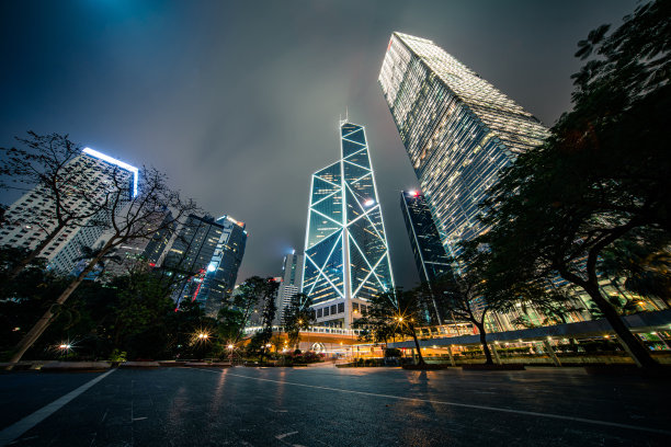 香港维多利亚港城市夜景