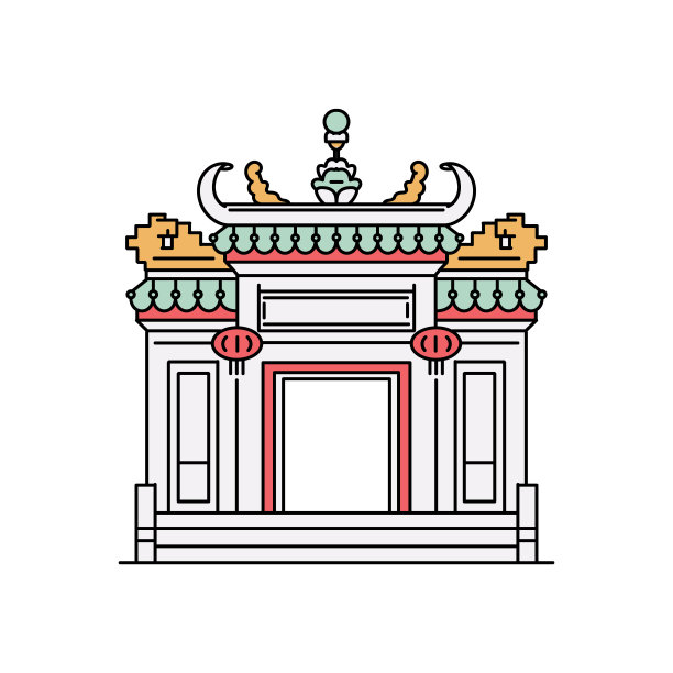 中国风建筑插画