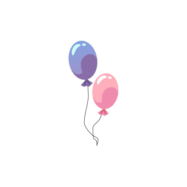 彩色圆形气球漫画