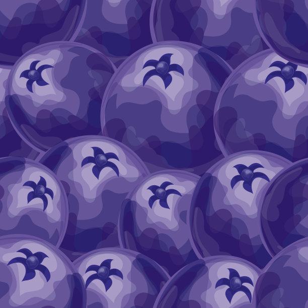 浆果蓝莓矢量图案背景