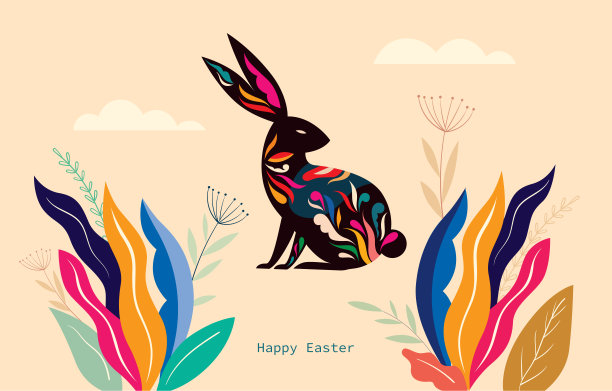 兔子插画logo