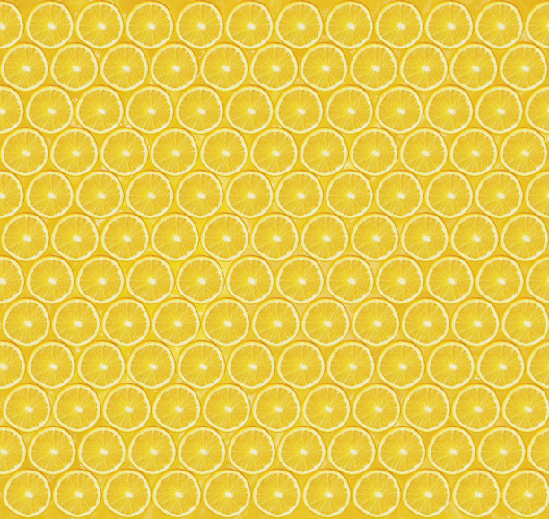 柠檬片无缝图案