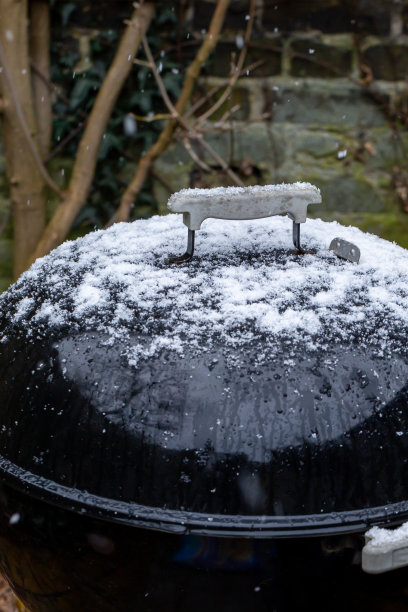 下雪中的院子