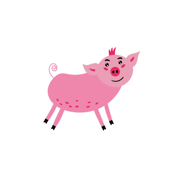 快乐小猪插画