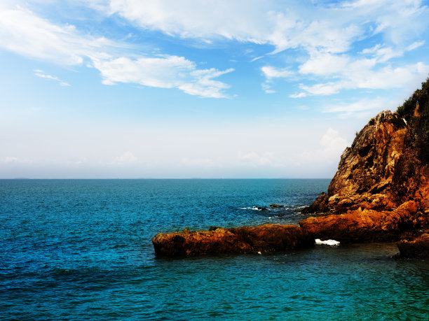 群山大海天空风景背景