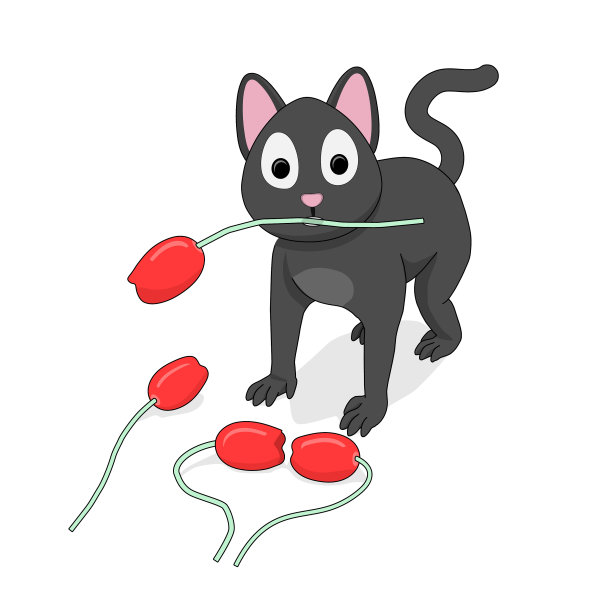 猫咪小场景插画