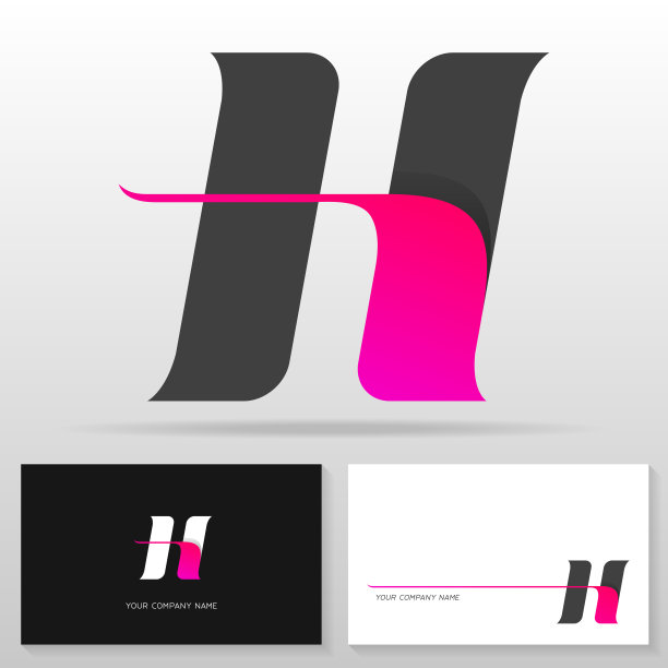 h字母logo设计标志设计
