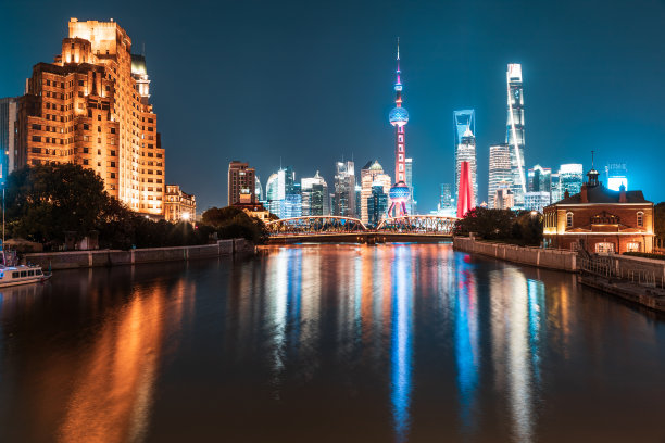 上海浦东建筑夜景