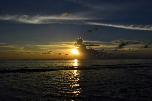 海浪浪花日出日落