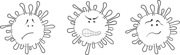 细菌病毒图标集。草图