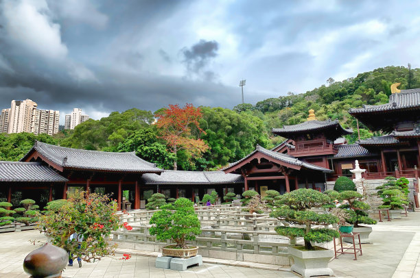 中式古典山水园林风景