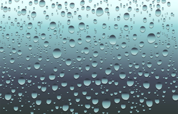 水滴元素透明蓝色水珠背景图
