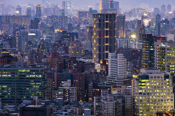 中国台湾台北城市夜景