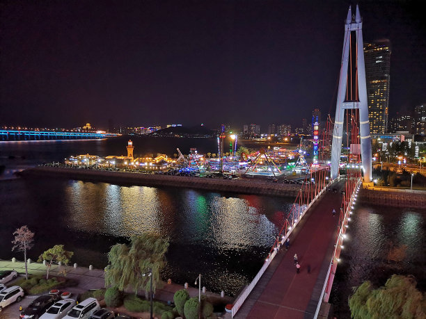 城市夜景,全景,俯瞰,大连