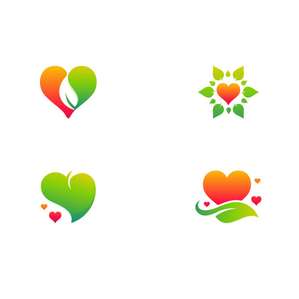心形叶子标志绿叶环保logo