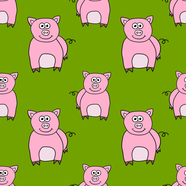 快乐猪矢量图