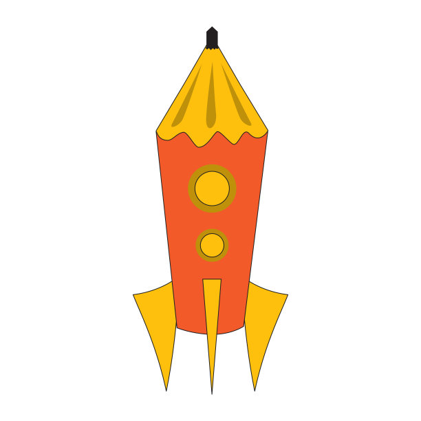 橙色火箭矢量