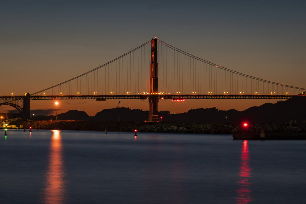 美丽的桥梁夜景图片