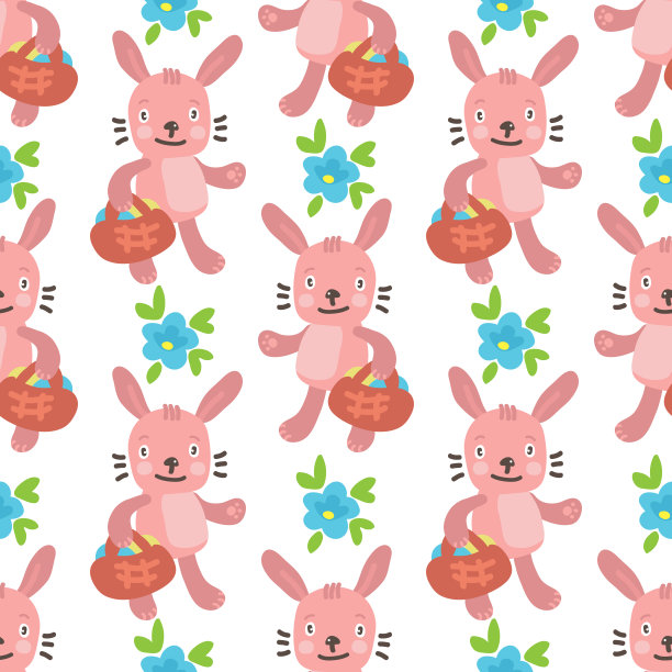 兔子复活节插画