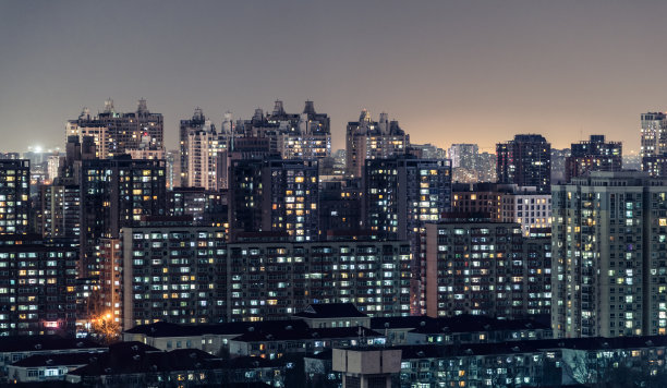 俯瞰北京城市夜景